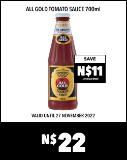 ALL GOLD TOMATO SAUCE 700ml, N$22