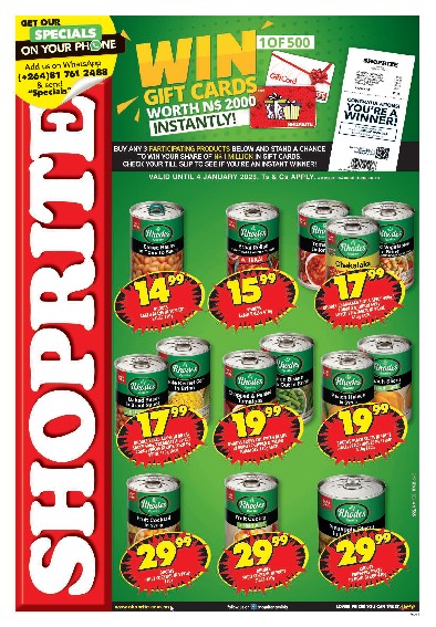 specials leaflet