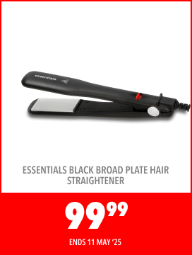 Essentials Black broad plate hair straightner