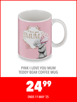 Pink I love you mum teddy bear coffee mug