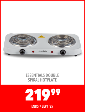 ESSENTIALS DOUBLE SPIRAL HOTPLATE 219,99
