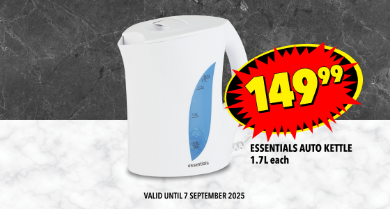 ESSENTIALS AUTO KETTLE 1.7L EACH, 149,99