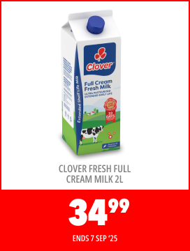 CLOVER FRESH FULL CREAM MILK 2L, 34,99