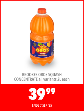 BROOKES OROS SQUASH CONCENTRATE ALL VARIANTS 2L EACH, 39,99