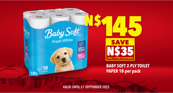 BABY SOFT 2-PLY TOILET PAPER 18 PER PACK